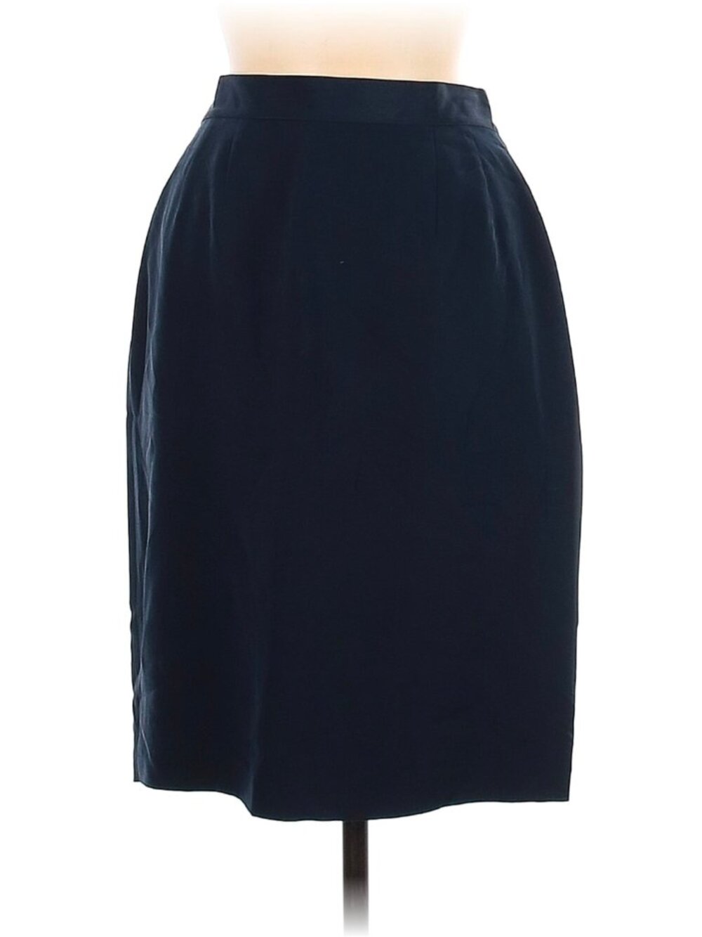 Dué Per Dué Silk Navy Blue Midi Skirt